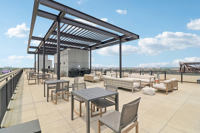 1701 W Webster Ave Unit 512, Chicago, IL 60614 - view of patio / terrace featuring an outdoor hangout area and a pergola