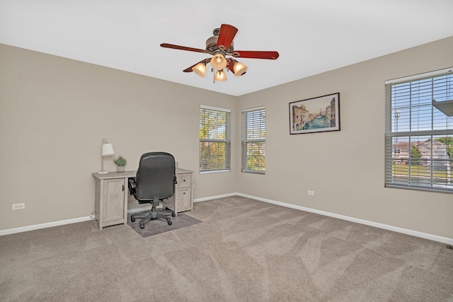 5011 Elmira Ct, Plainfield, IL 60586 - unfurnished office featuring light colored carpet and a ceiling fan