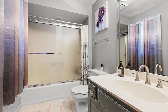 5555 Raspberry Trl, Rockford, IL 61114 - full bathroom with vanity, bath / shower combo with glass door, and tile patterned floors