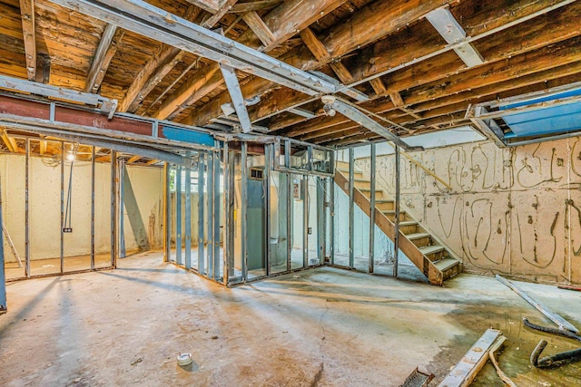 17 Michael Rd, Park Forest, IL 60466 - unfinished basement with stairway