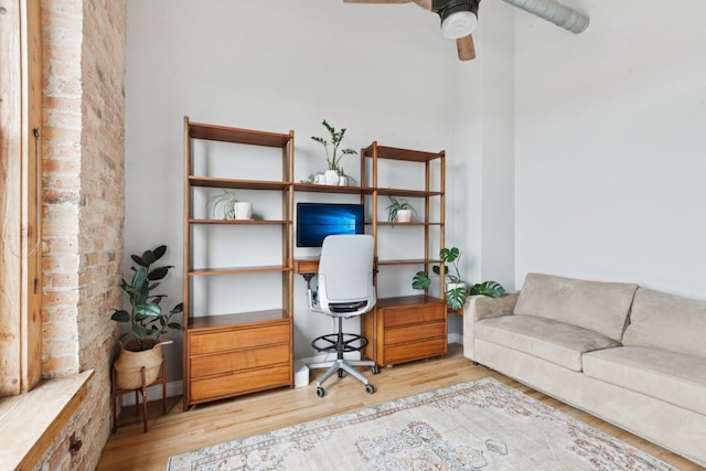 2511 W Moffat St Unit 501, Chicago, IL 60647 - office with light wood-type flooring and ceiling fan