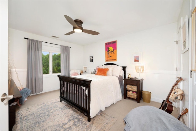 601 W Crockett Ave, Elmhurst, IL 60126 - bedroom with light colored carpet and ceiling fan