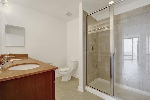 100 E 14th St Unit 2007, Chicago, IL 60605 - full bathroom featuring double vanity, a stall shower, and tile patterned floors