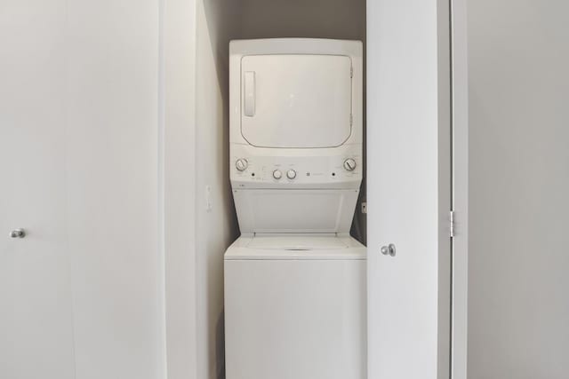 100 E 14th St Unit 2007, Chicago, IL 60605 - washroom with stacked washer / drying machine