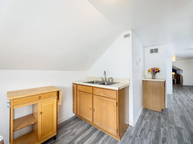 4130 N Oketo Ave, Norridge, IL 60706 - bar area featuring wood finished floors and vaulted ceiling