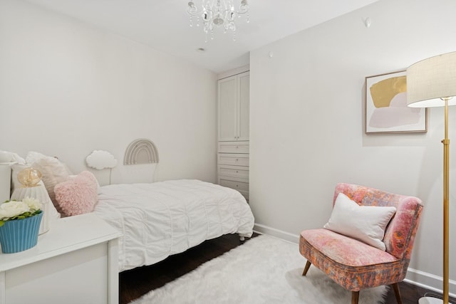 680 N Lake Shore Dr Unit 321, Chicago, IL 60611 - carpeted bedroom with a chandelier and baseboards