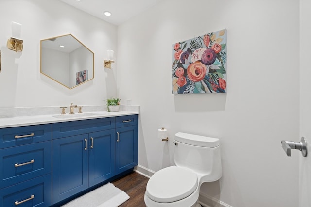 680 N Lake Shore Dr Unit 321, Chicago, IL 60611 - bathroom featuring vanity, wood finished floors, and recessed lighting