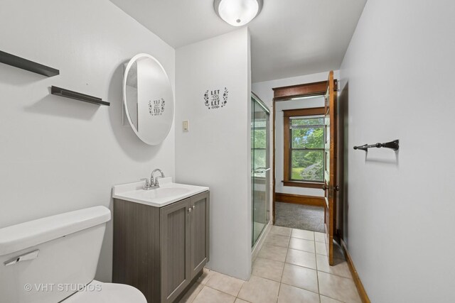2S234 Harter Rd, Elburn, IL 60119 - full bathroom featuring vanity, a stall shower, and tile patterned floors
