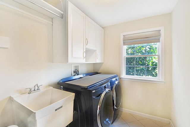 40 Open Pkwy N, Hawthorn Woods, IL 60047 - laundry area with separate washer and dryer, cabinet space, and light tile patterned floors