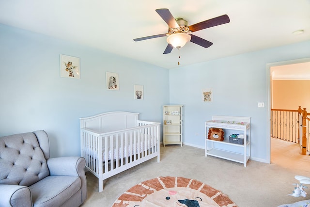 40 Open Pkwy N, Hawthorn Woods, IL 60047 - bedroom with carpet floors, a crib, and a ceiling fan