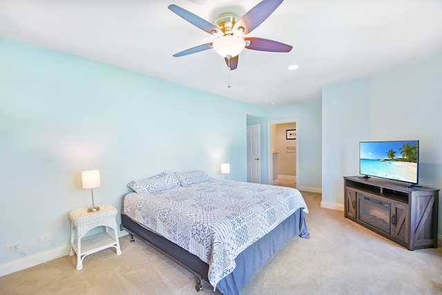 40 Open Pkwy N, Hawthorn Woods, IL 60047 - bedroom with light colored carpet, recessed lighting, and ceiling fan