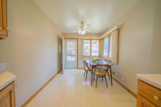 3009 N 78th Ct, Elmwood Park, IL 60707 - dining room with ceiling fan and baseboards