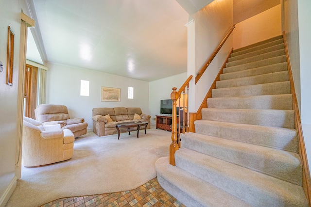 3009 N 78th Ct, Elmwood Park, IL 60707 - carpeted living room featuring stairway