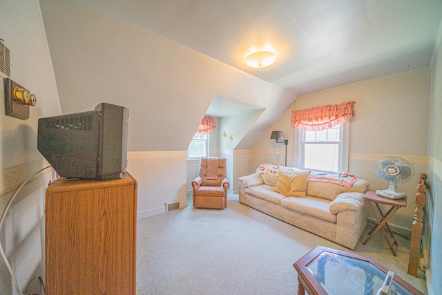 3009 N 78th Ct, Elmwood Park, IL 60707 - living room featuring carpet and lofted ceiling