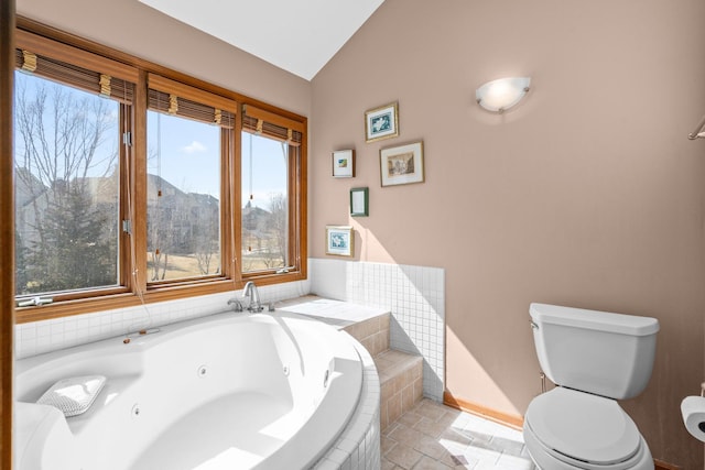 731 Queens Gate Cir, Sugar Grove, IL 60554 - bathroom featuring vaulted ceiling and a whirlpool tub