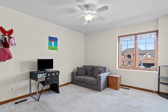 731 Queens Gate Cir, Sugar Grove, IL 60554 - carpeted office featuring baseboards and a ceiling fan