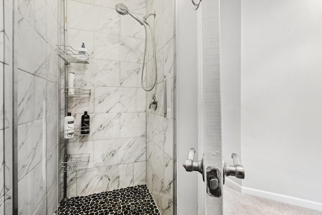 3041 N California Ave Unit 1, Chicago, IL 60618 - bathroom with a stall shower and baseboards