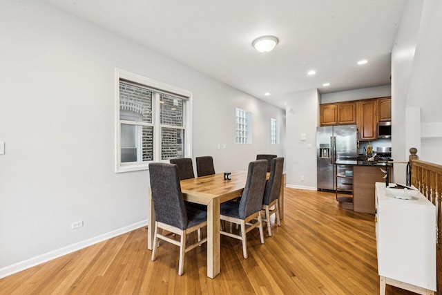3041 N California Ave Unit 1, Chicago, IL 60618 - dining space featuring light wood-style flooring and recessed lighting