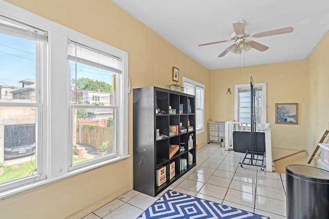 3609 S Leavitt St, Chicago, IL 60609 - office space featuring ceiling fan and light tile patterned floors