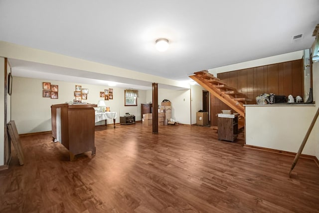 5826 Edward Dr, Oak Forest, IL 60452 - unfurnished living room featuring stairs and wood finished floors