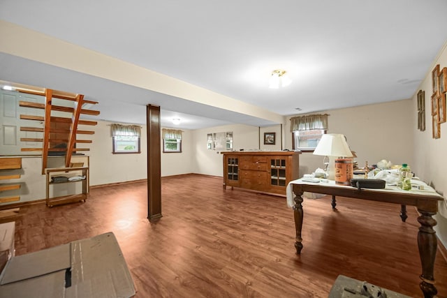 5826 Edward Dr, Oak Forest, IL 60452 - office area featuring wood finished floors and baseboards