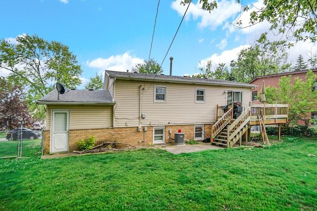 5826 Edward Dr, Oak Forest, IL 60452 - rear view of house featuring a deck, stairs, and a patio area