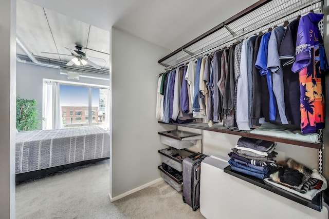 1430 S Michigan Ave Unit 510, Chicago, IL 60605 - walk in closet featuring carpet flooring and a ceiling fan