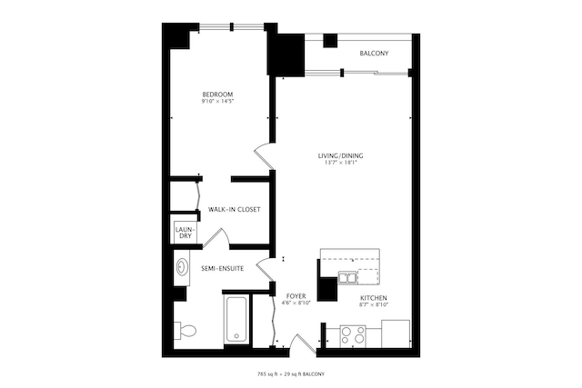 1430 S Michigan Ave Unit 510, Chicago, IL 60605 - view of room layout