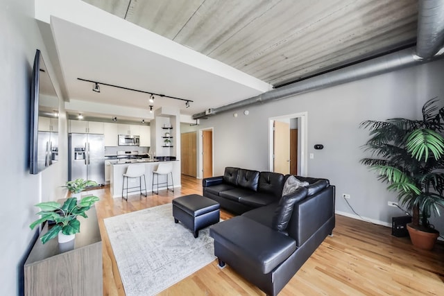 1430 S Michigan Ave Unit 510, Chicago, IL 60605 - living room featuring rail lighting and light wood-type flooring