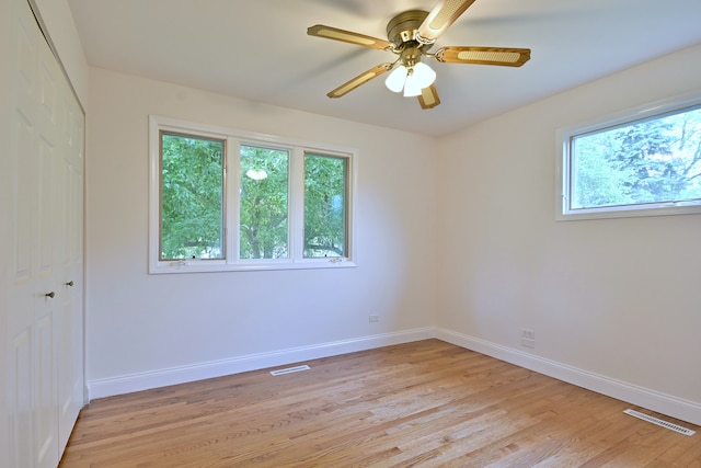 105 Haman Rd, Inverness, IL 60067 - empty room featuring light wood-style floors and ceiling fan
