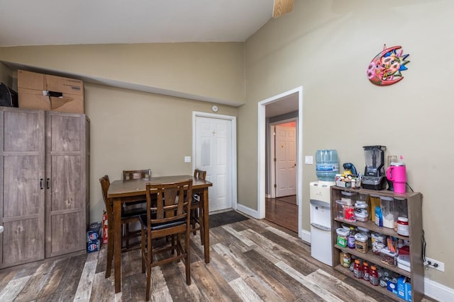 42478 N Lake Ave, Antioch, IL 60002 - dining area featuring wood finished floors and high vaulted ceiling