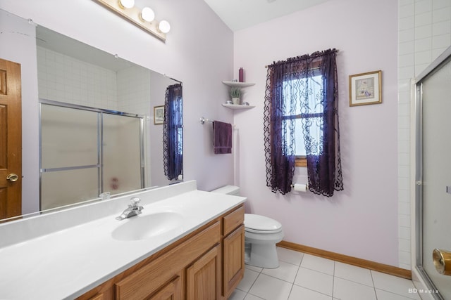 14879 Harbor Dr, Oak Forest, IL 60452 - bathroom with vanity, a stall shower, and tile patterned flooring