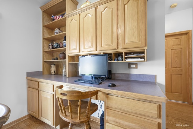 14879 Harbor Dr, Oak Forest, IL 60452 - office space with built in study area and light wood-type flooring