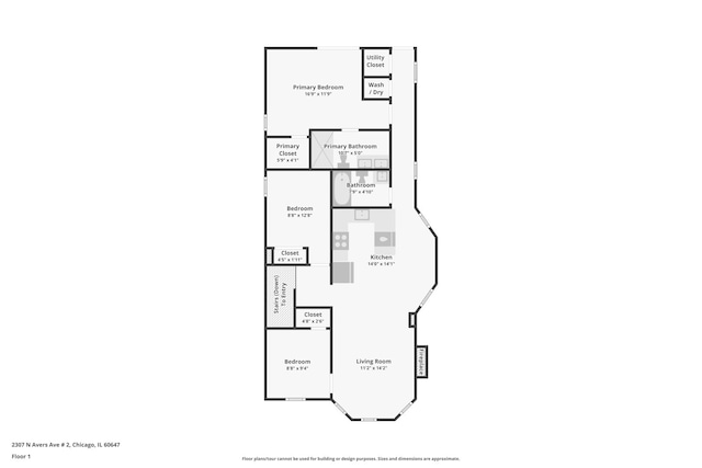 2307 N Avers Ave Unit 2, Chicago, IL 60647 - view of property floor plan