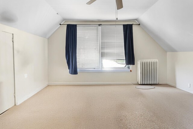 1330 W Norwood Ave, Chicago, IL 60660 - additional living space with radiator heating unit, lofted ceiling, and a ceiling fan