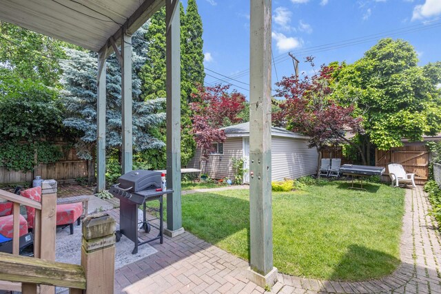 1330 W Norwood Ave, Chicago, IL 60660 - view of patio / terrace with a grill and an outbuilding