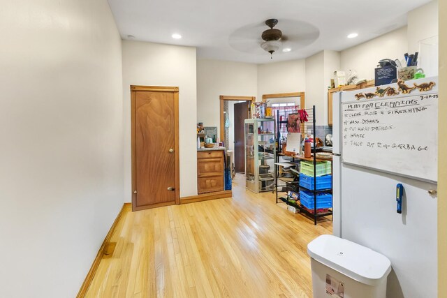 1330 W Norwood Ave, Chicago, IL 60660 - interior space with wood finished floors, a ceiling fan, and recessed lighting