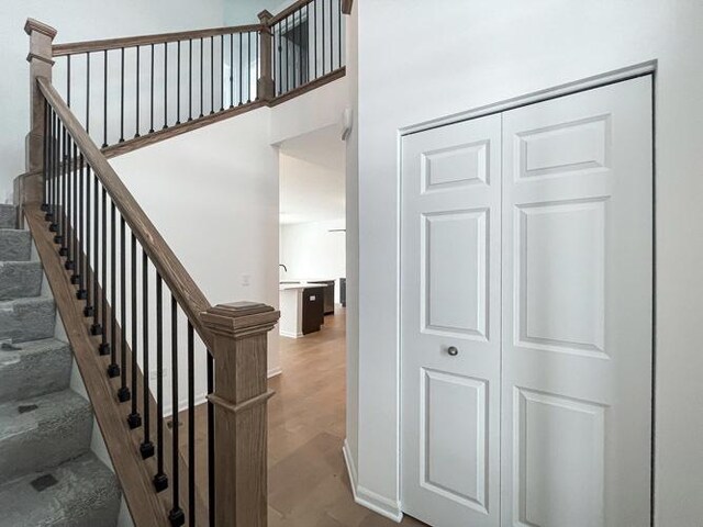 1583 Glenbrooke Ln, New Lenox, IL 60451 - stairs featuring wood finished floors and a high ceiling
