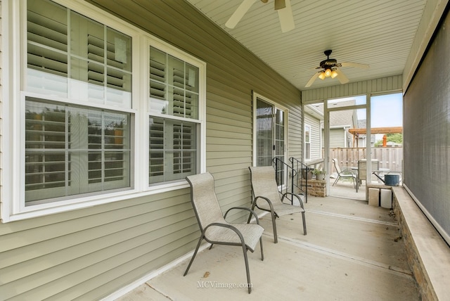 15701 Cove Cir, Plainfield, IL 60544 - porch with a ceiling fan