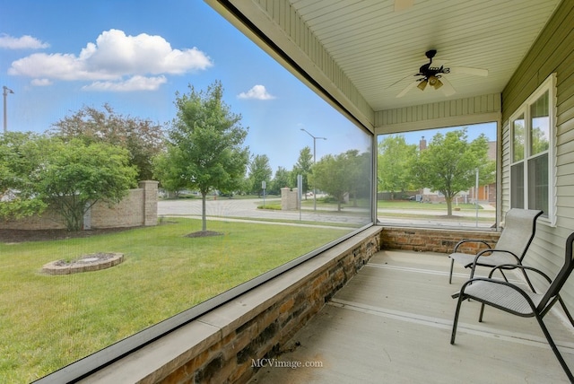 15701 Cove Cir, Plainfield, IL 60544 - unfurnished sunroom with ceiling fan