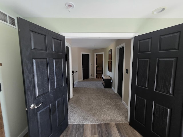 723 Casey Dr, Minooka, IL 60447 - hall featuring baseboards and dark wood-style floors