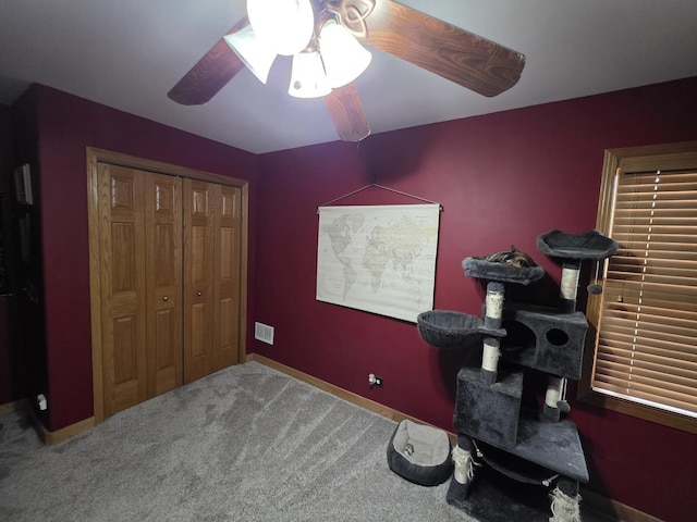 723 Casey Dr, Minooka, IL 60447 - office with a ceiling fan and carpet