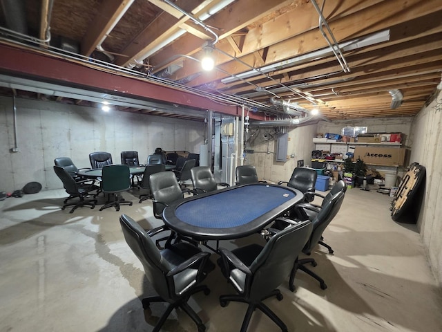 723 Casey Dr, Minooka, IL 60447 - rec room with electric panel and concrete flooring