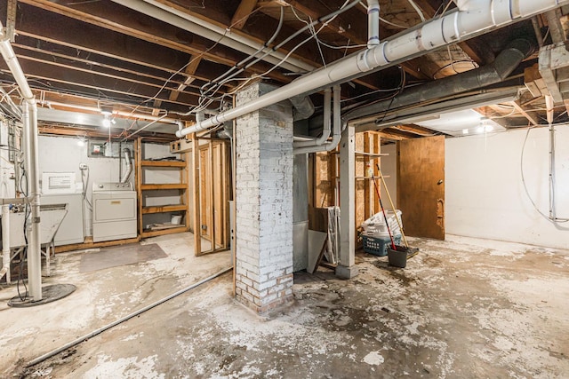 310 Virgil St, Maple Park, IL 60151 - unfinished below grade area featuring washer and dryer