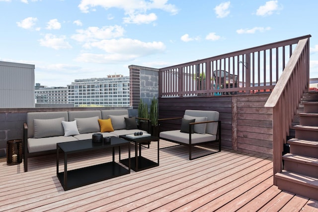 1008 N Larrabee St Unit 2S, Chicago, IL 60610 - wooden terrace with an outdoor hangout area