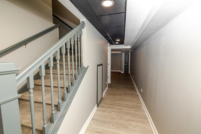 340 Hubbard Ave, Elgin, IL 60123 - corridor with wood finished floors, stairs, and recessed lighting