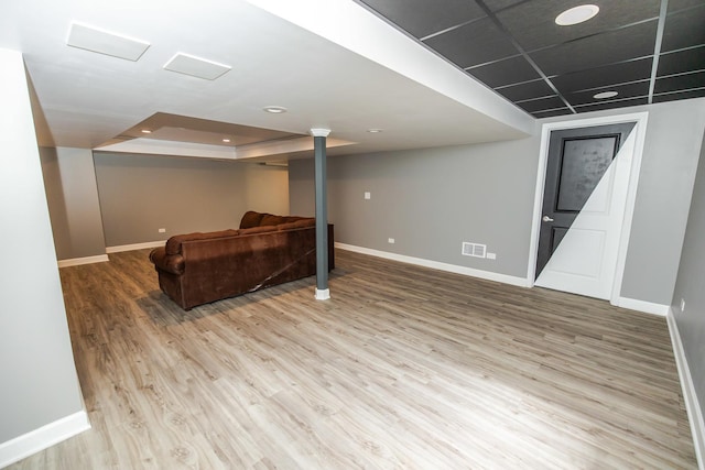 340 Hubbard Ave, Elgin, IL 60123 - finished below grade area featuring wood finished floors and recessed lighting