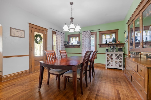 808 Glenwood Ave, Joliet, IL 60435 - dining area featuring a chandelier and wood finished floors