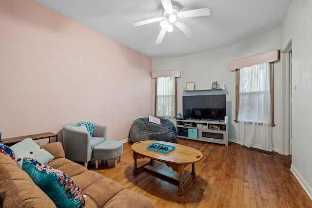 808 Glenwood Ave, Joliet, IL 60435 - living room with ceiling fan and wood finished floors