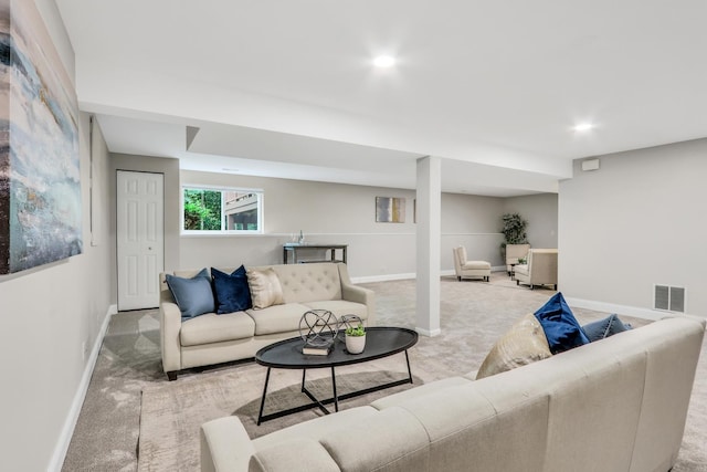 7612 Cascade Way, Gurnee, IL 60031 - living area featuring carpet and recessed lighting